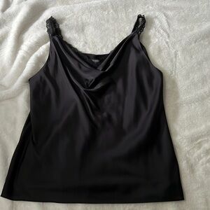 Black satin tank
